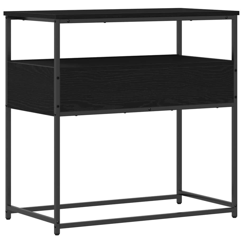 Konsollbord Svart Eik 75x40x75 cm Ingeniørtre og Stål