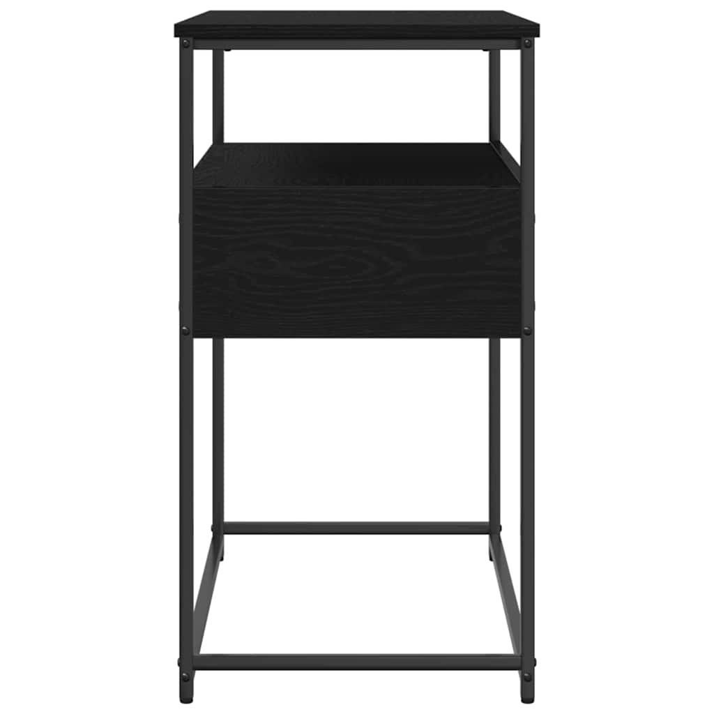 Konsollbord Svart Eik 75x40x75 cm Ingeniørtre og Stål
