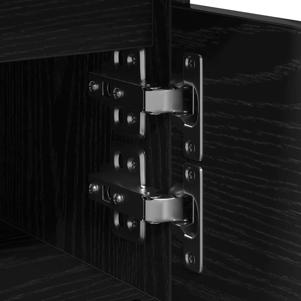 Nattbordskap med skuff 2 pcs Svart Eik 40 x 35 x 50 cm