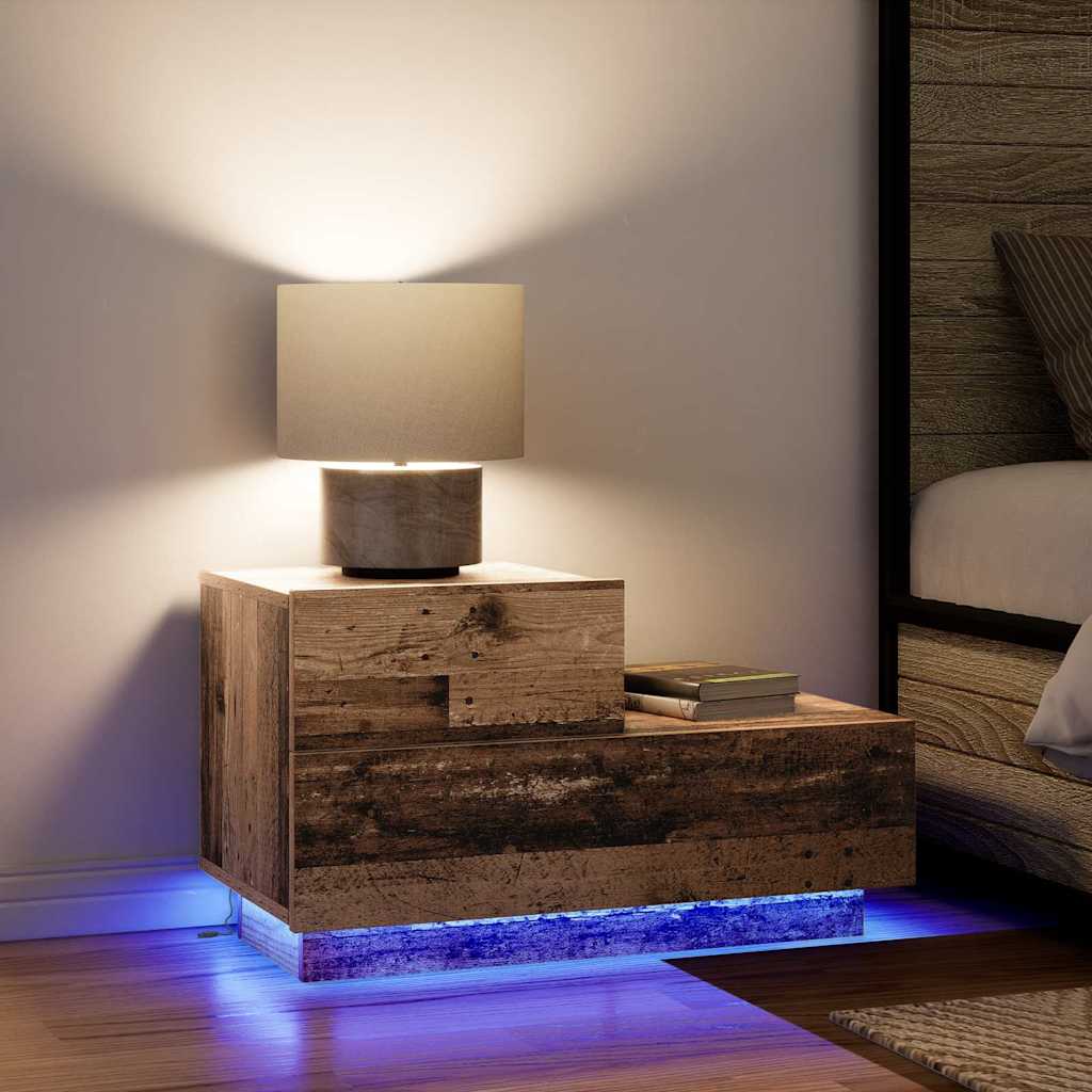 Nattbord med skuff Gamle tre 70 x 36 x 40.5 cm Konstruert tre