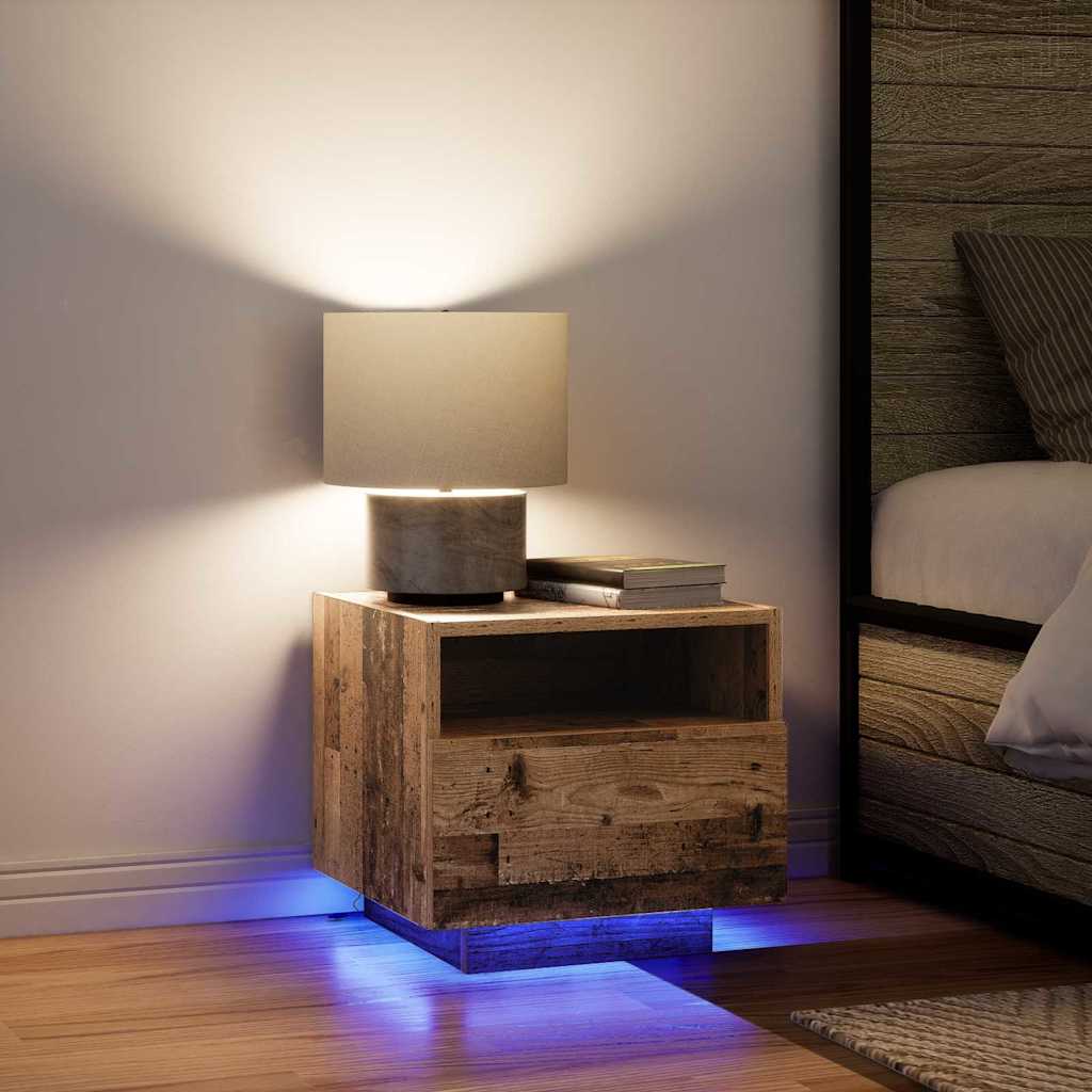 Nattbord med skuff Gammelt tre 40 x 39 x 37 cm Konstruert tre