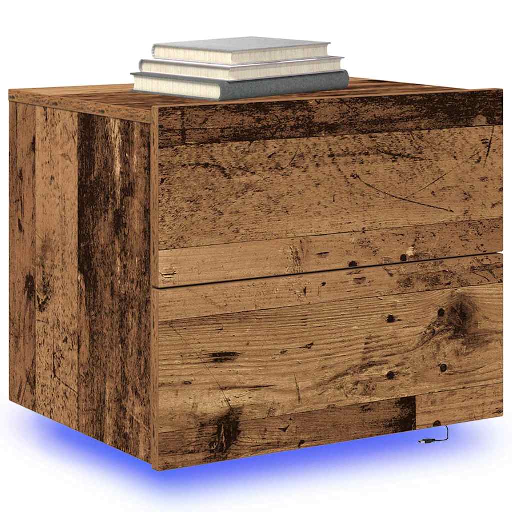 Vegghengt nattbord Gammelt tre 50 x 39 x 41 cm Konstruert tre