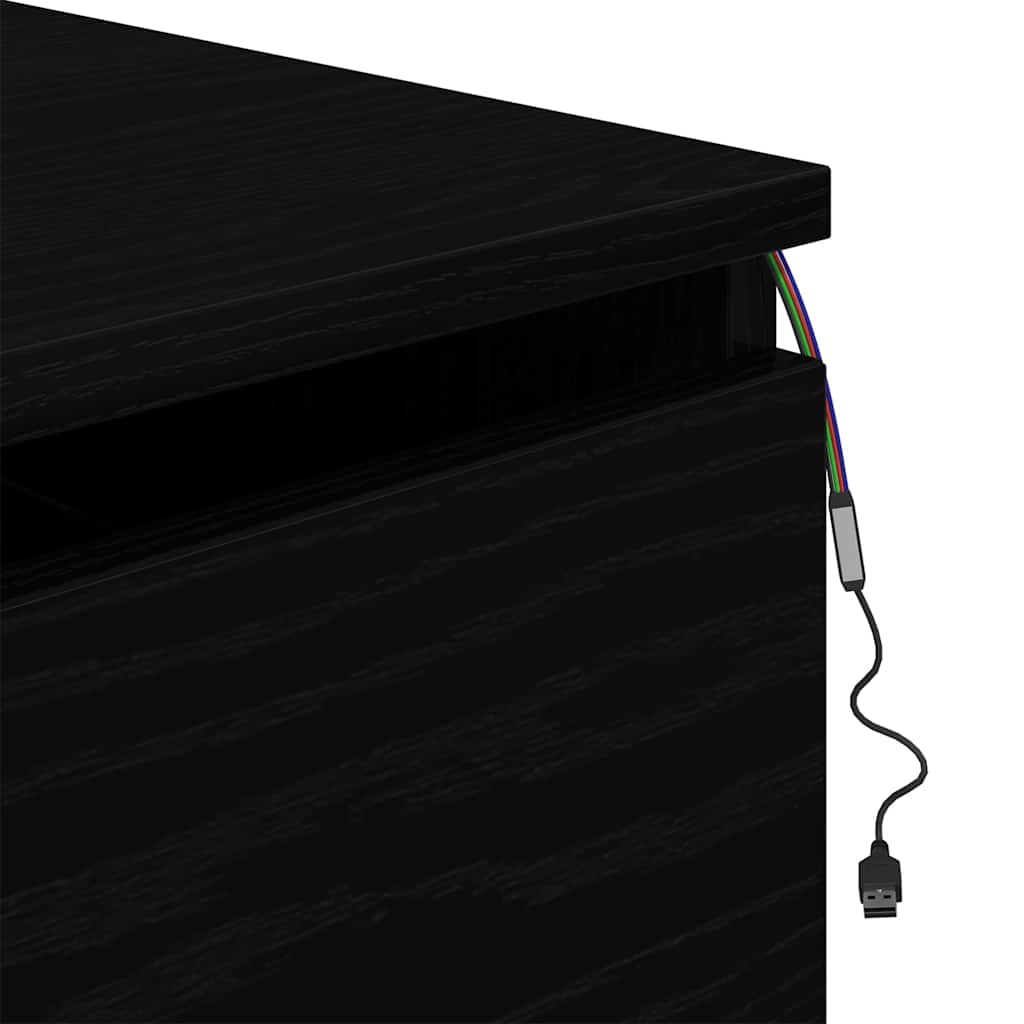 Vegghengt nattbord med skuff med Svart Eik 50 x 36 x 30 cm