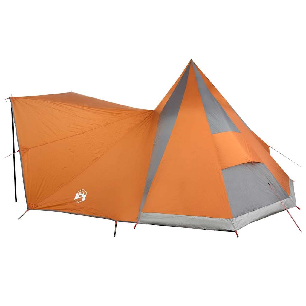 Familietelt Tipi Grå og Oransje 12-Personers Vanntett