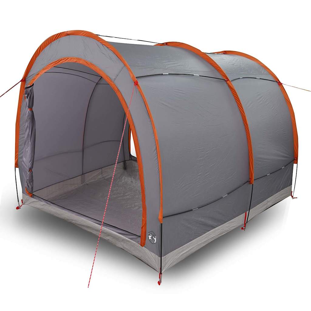 Sykkelbod med tak med lagring med luftventil Grå og Oransje 256 x 222 x 182 cm