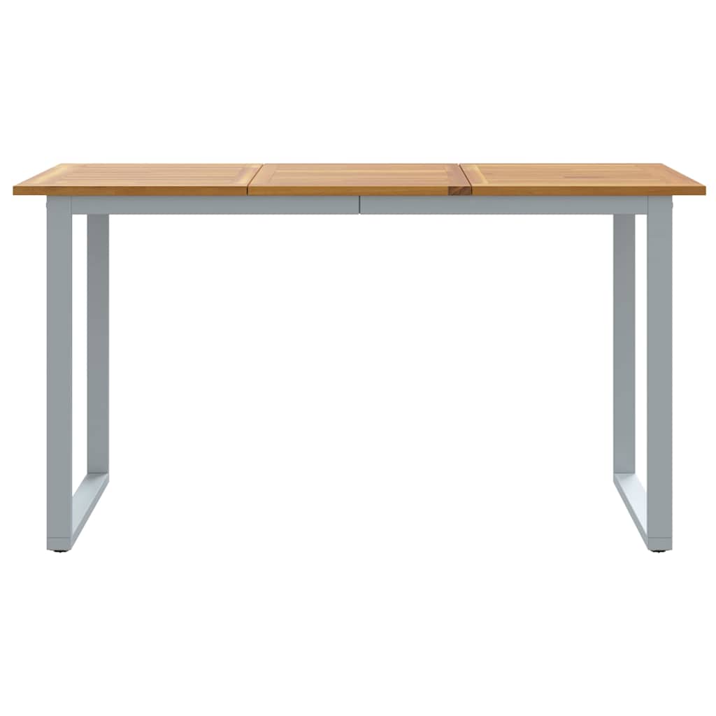 Hage middagbord Grå 140 x 80 x 75 cm Stål og solid akasietre