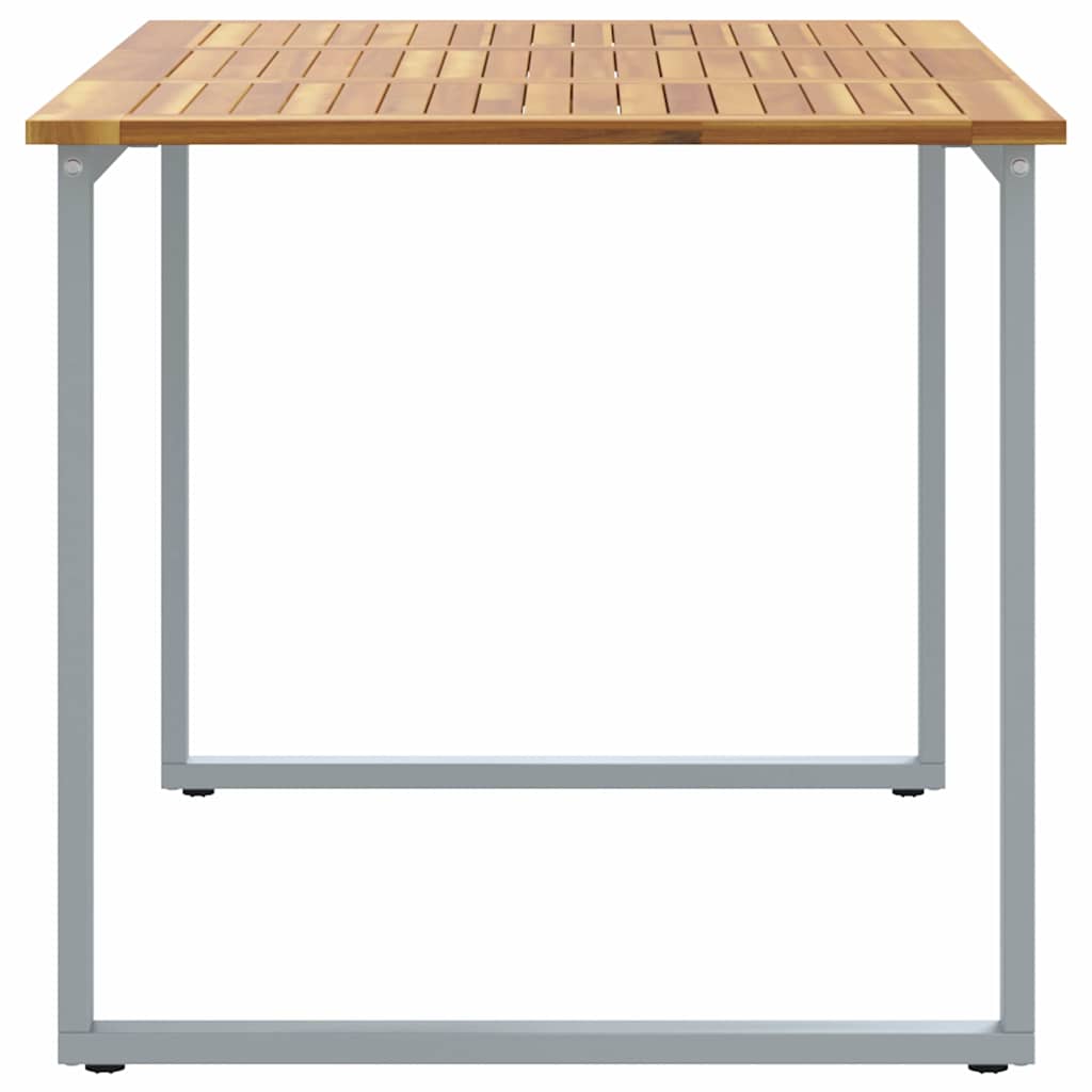 Hage middagbord Grå 140 x 80 x 75 cm Stål og solid akasietre