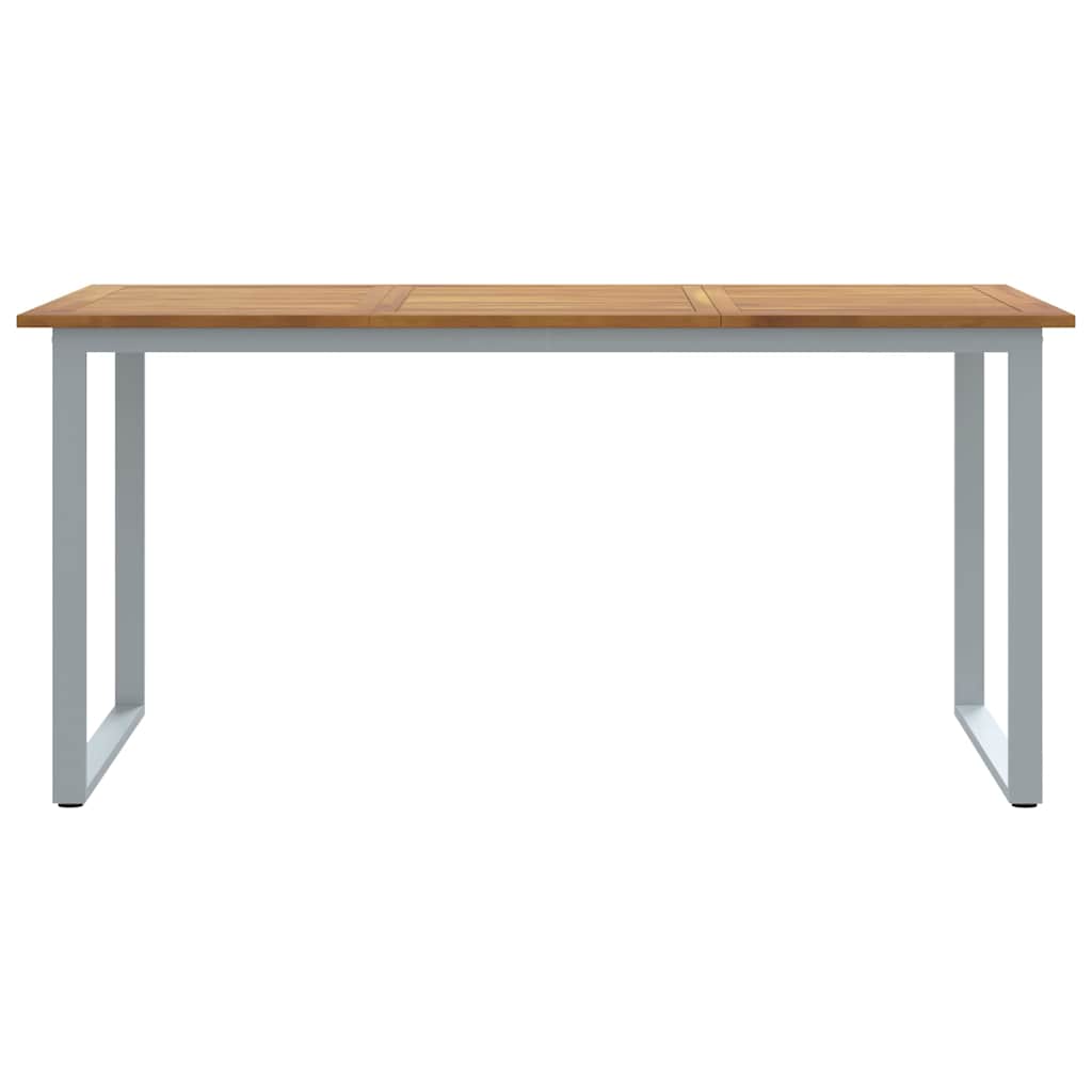 Hage middagbord Grå 160 x 80 x 75 cm Stål og solid akasietre