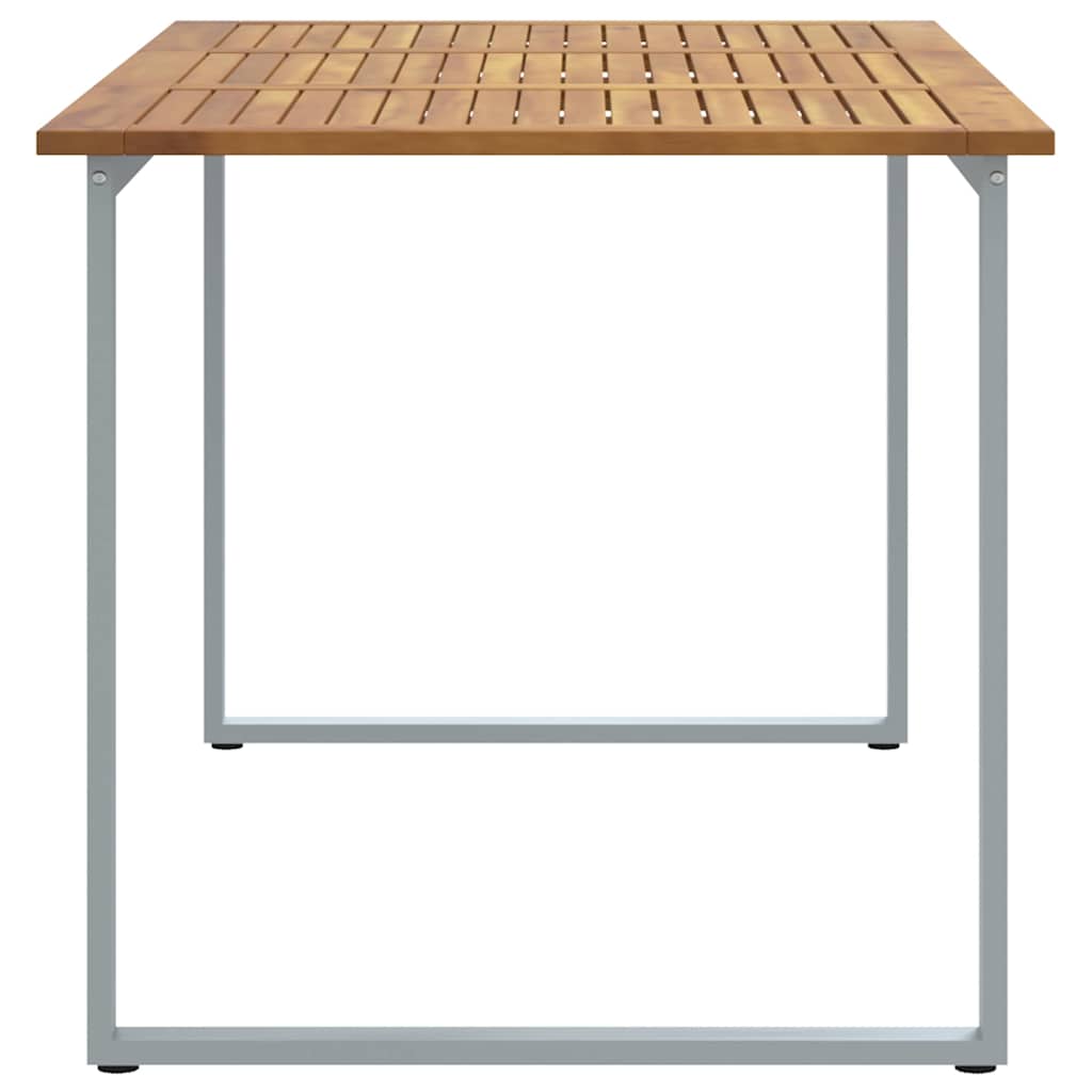 Hage middagbord Grå 160 x 80 x 75 cm Stål og solid akasietre