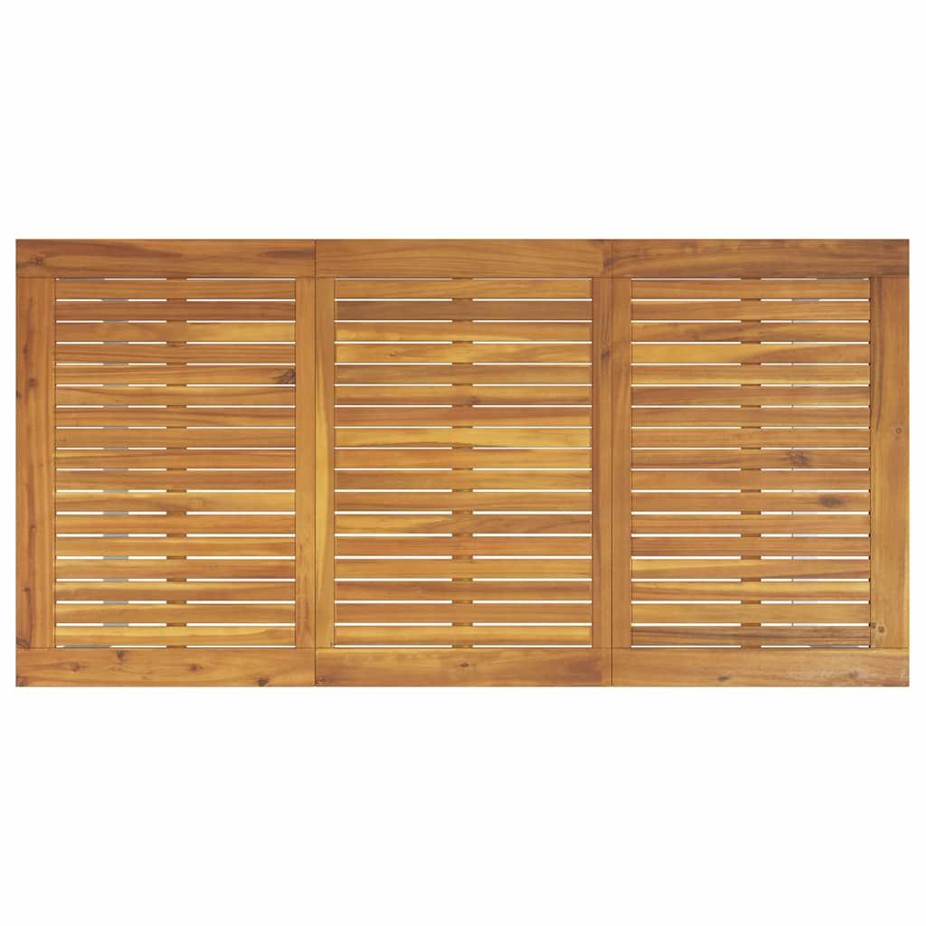 Hage middagbord Grå 160 x 80 x 75 cm Stål og solid akasietre