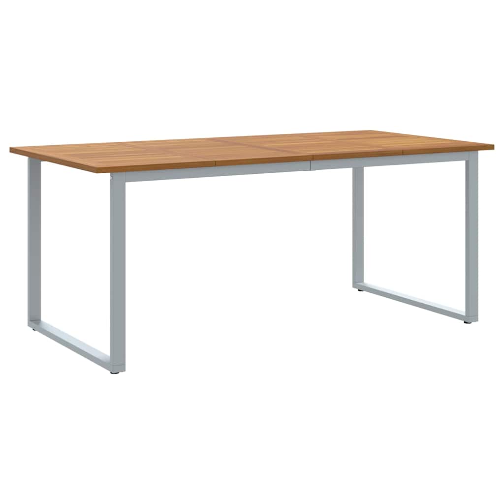 Hage middagbord Grå 180 x 90 x 75 cm Stål og solid akasietre