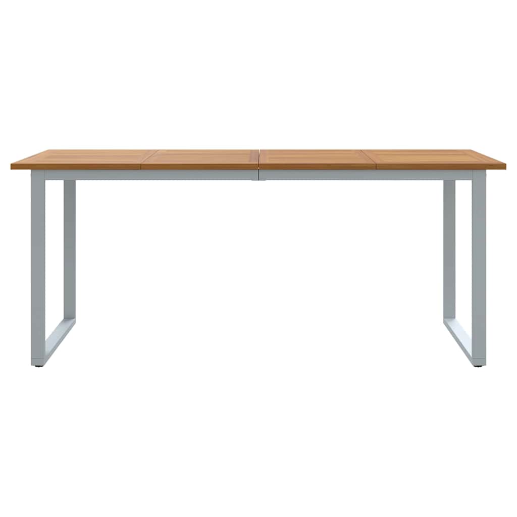 Hage middagbord Grå 180 x 90 x 75 cm Stål og solid akasietre