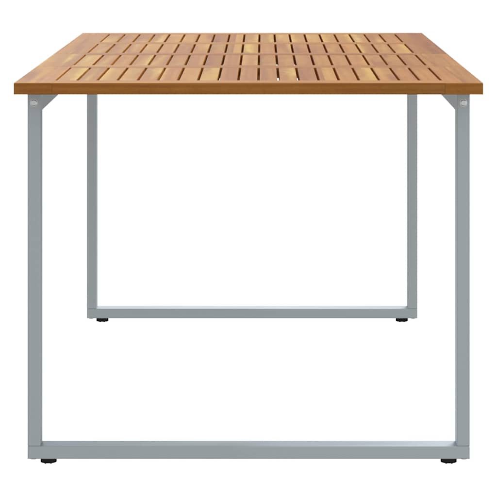 Hage middagbord Grå 180 x 90 x 75 cm Stål og solid akasietre