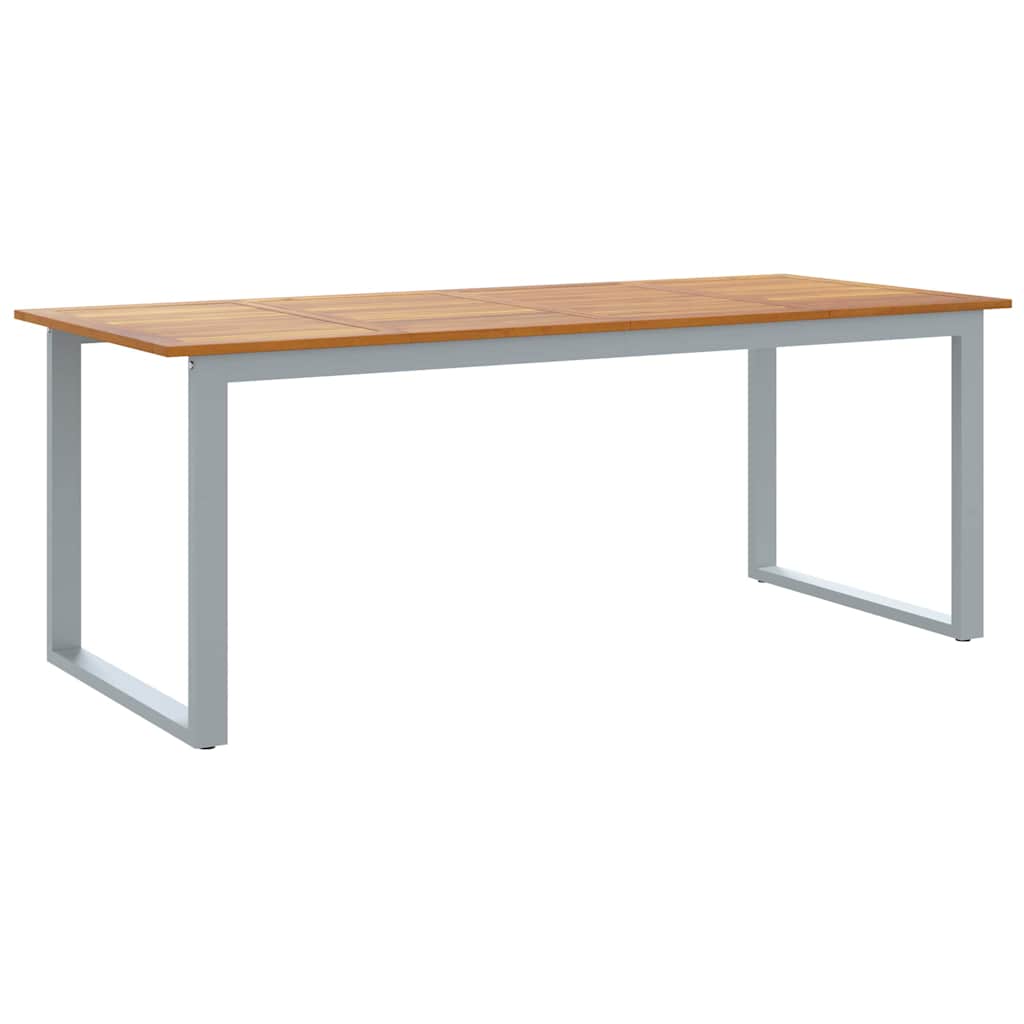 Hage middagbord Grå 200 x 90 x 75 cm Stål og solid akasietre