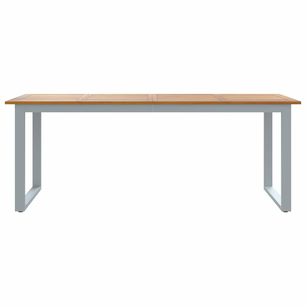 Hage middagbord Grå 200 x 90 x 75 cm Stål og solid akasietre