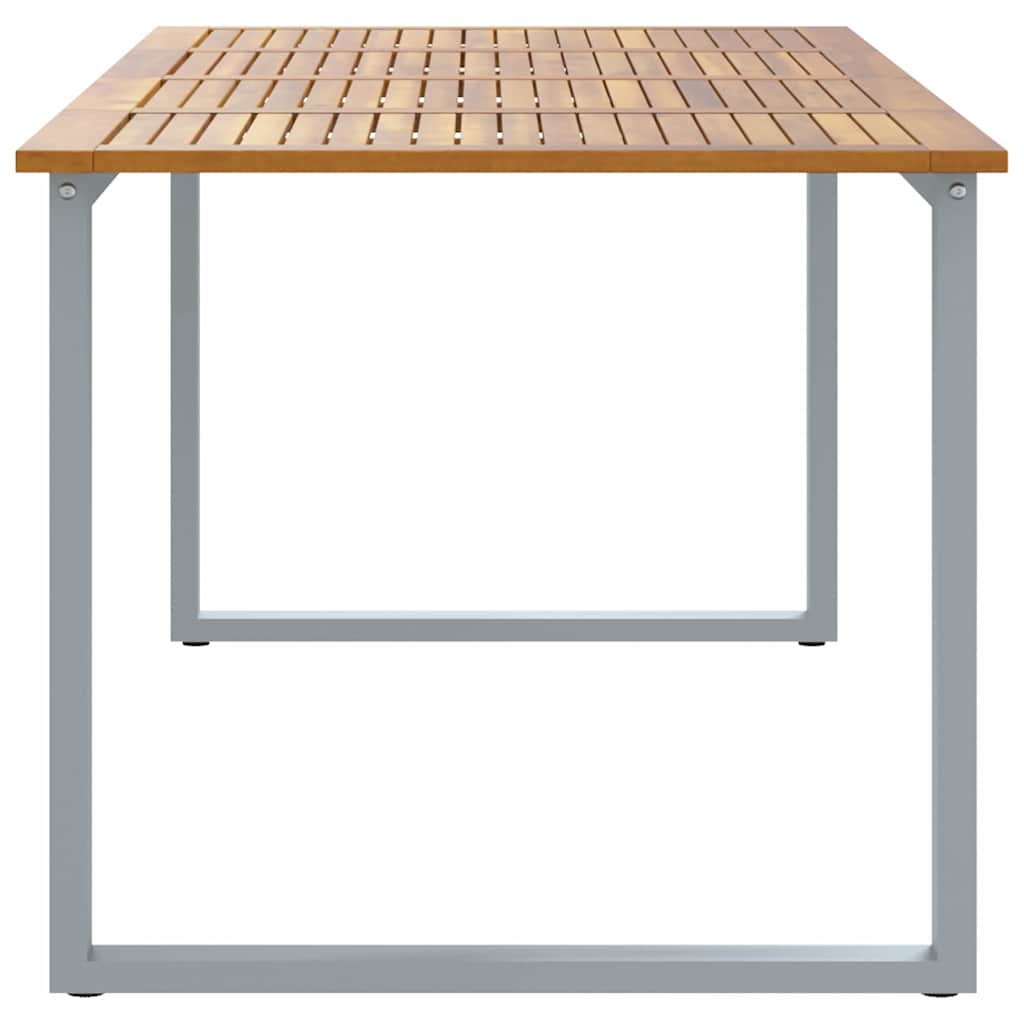 Hage middagbord Grå 200 x 90 x 75 cm Stål og solid akasietre