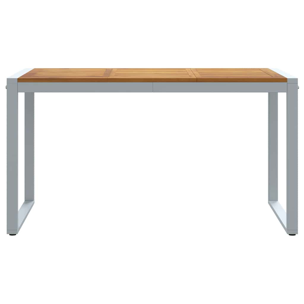 Hage middagbord Grå 140 x 80 x 75 cm Stål og solid akasietre