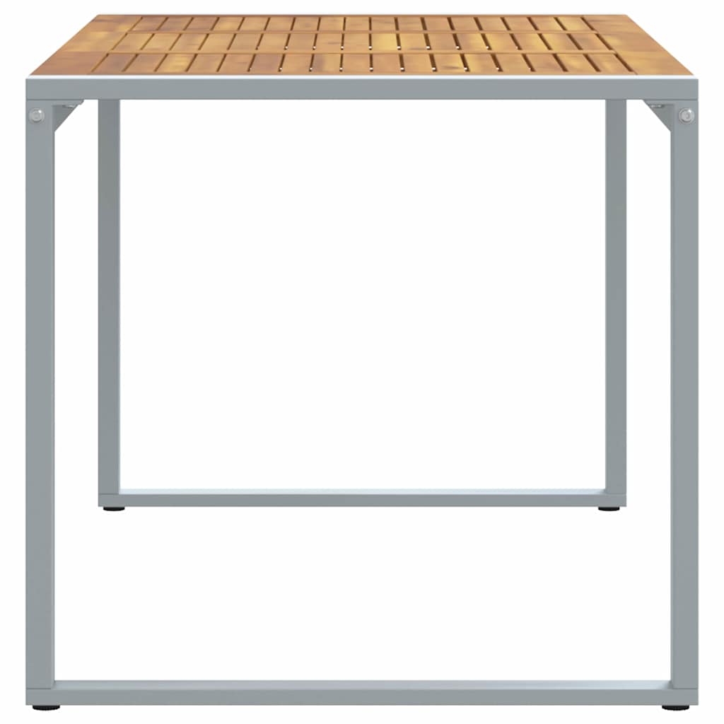 Hage middagbord Grå 140 x 80 x 75 cm Stål og solid akasietre