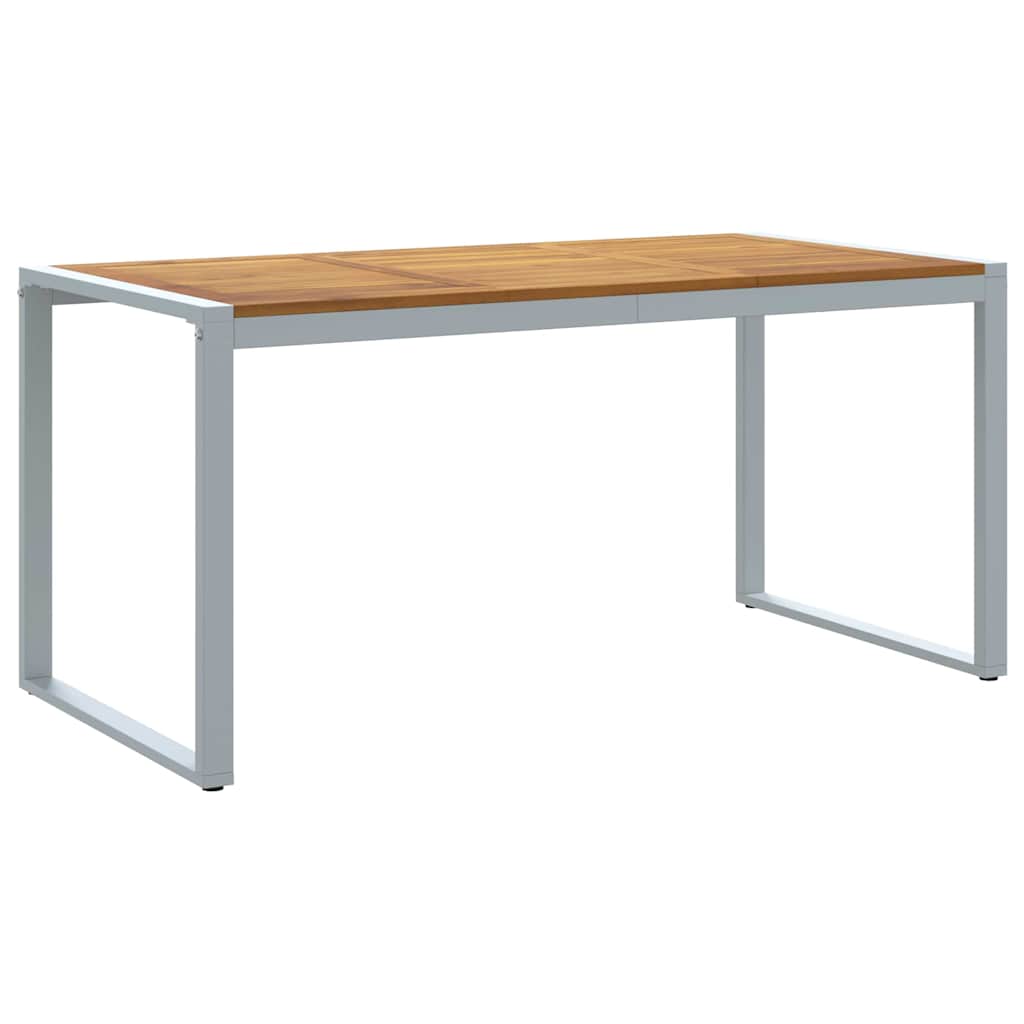 Hage middagbord Grå 160 x 80 x 75 cm Stål og solid akasietre