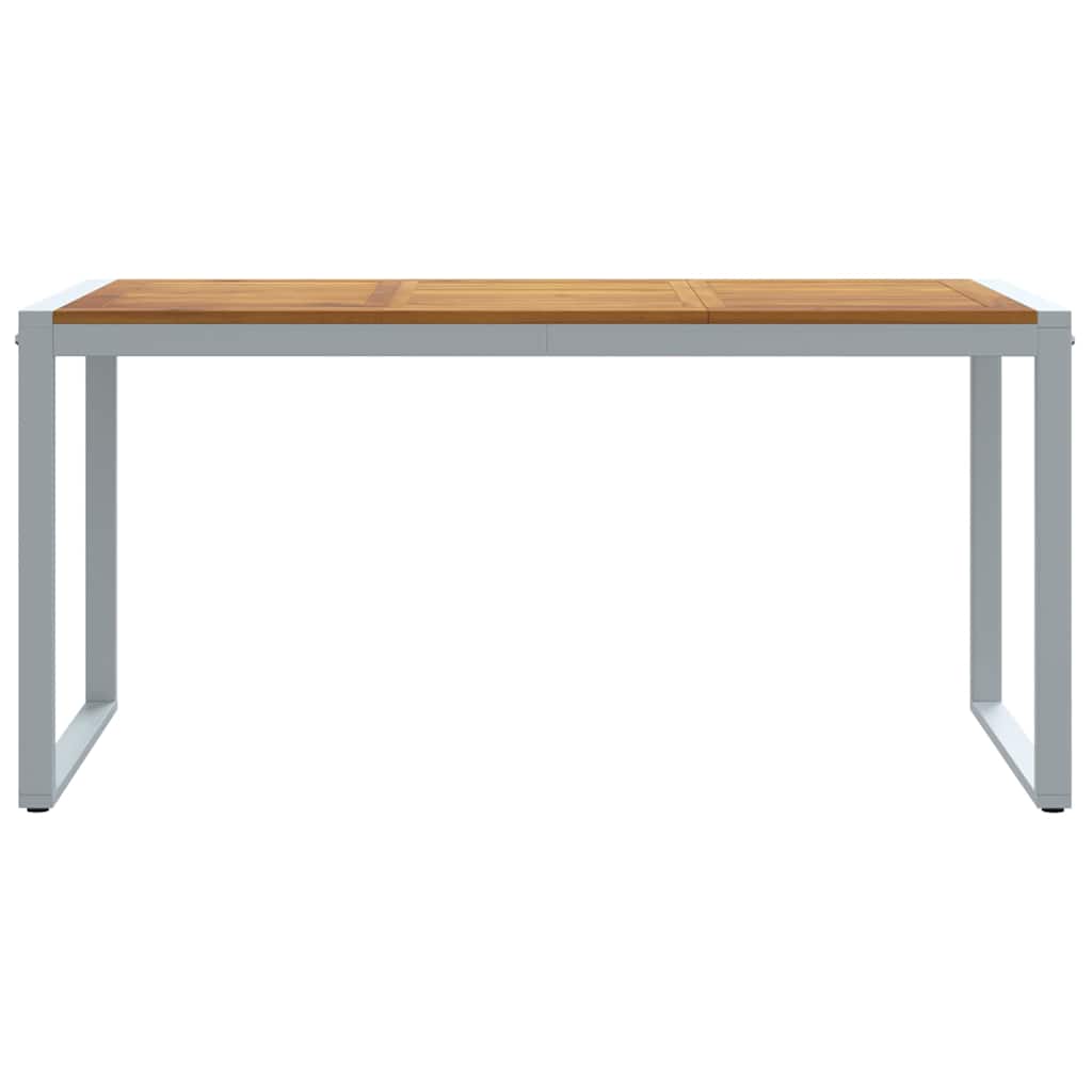 Hage middagbord Grå 160 x 80 x 75 cm Stål og solid akasietre