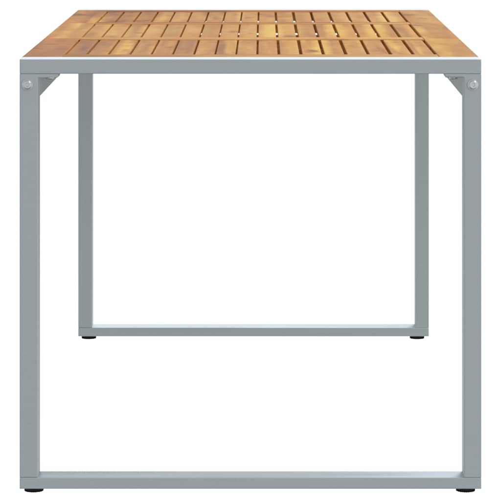 Hage middagbord Grå 160 x 80 x 75 cm Stål og solid akasietre