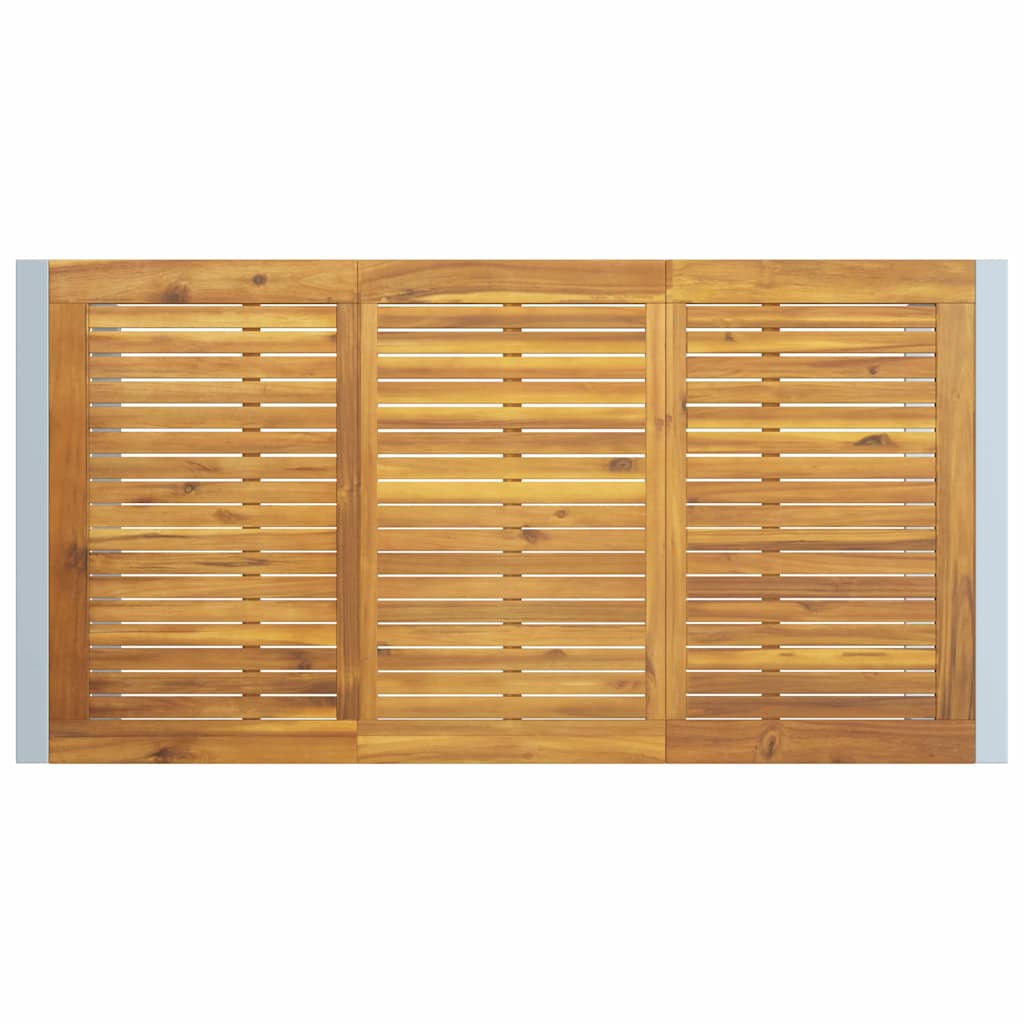 Hage middagbord Grå 160 x 80 x 75 cm Stål og solid akasietre