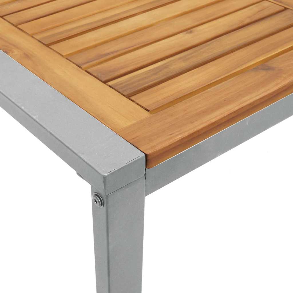 Hage middagbord Grå 180 x 90 x 75 cm Stål og solid akasietre