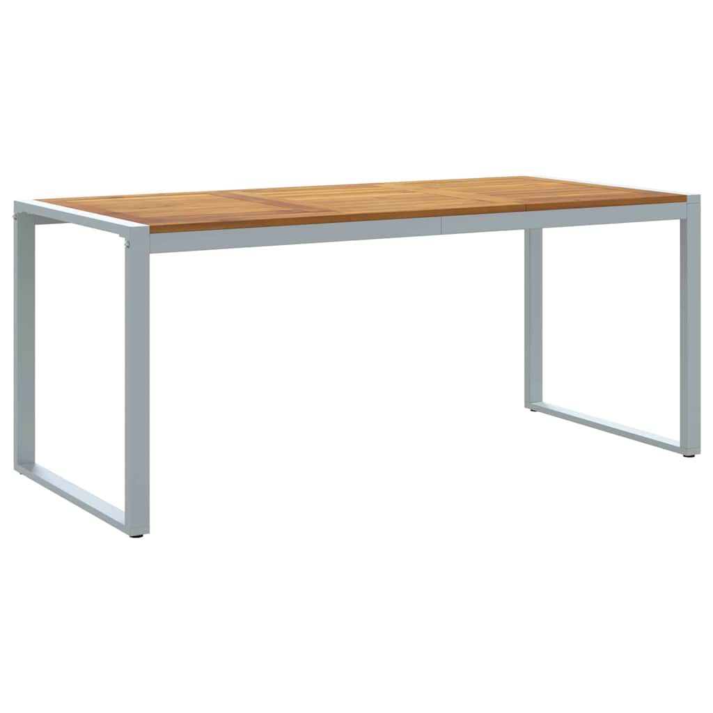 Hage middagbord Grå 180 x 90 x 75 cm Stål og solid akasietre