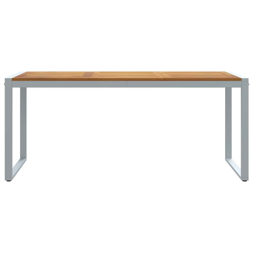 Hage middagbord Grå 180 x 90 x 75 cm Stål og solid akasietre