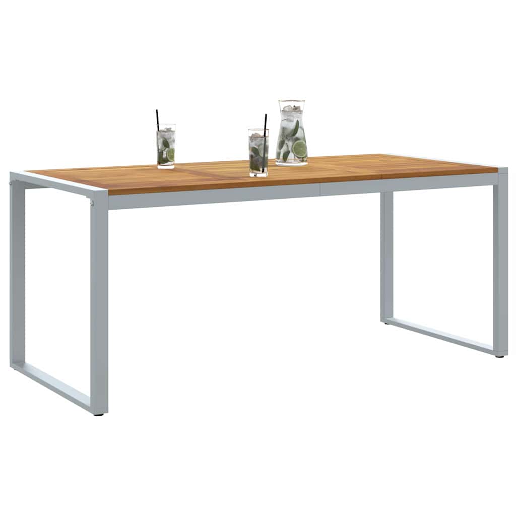 Hage middagbord Grå 180 x 90 x 75 cm Stål og solid akasietre