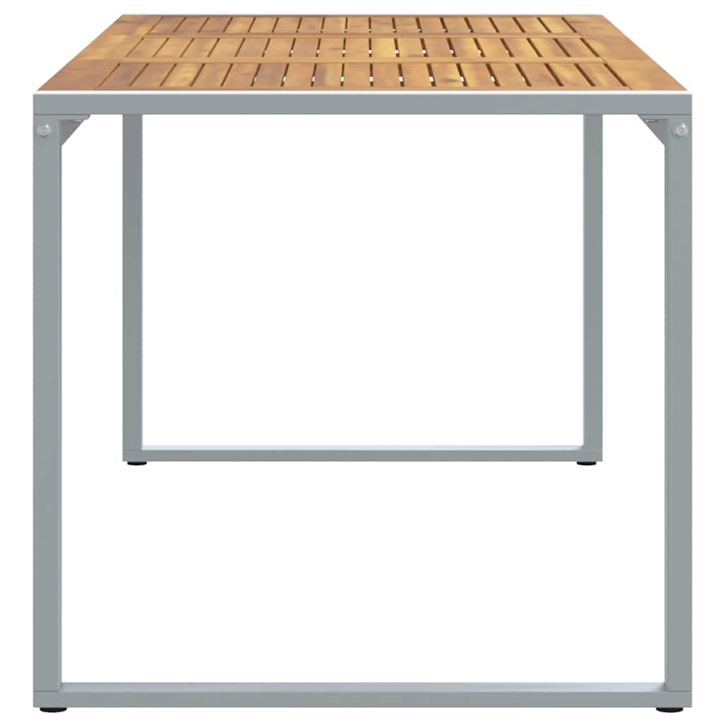 Hage middagbord Grå 180 x 90 x 75 cm Stål og solid akasietre