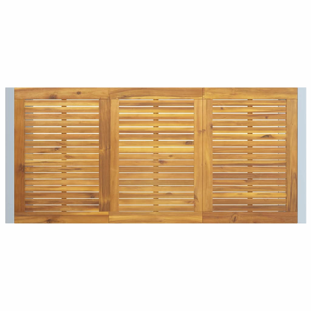 Hage middagbord Grå 180 x 90 x 75 cm Stål og solid akasietre
