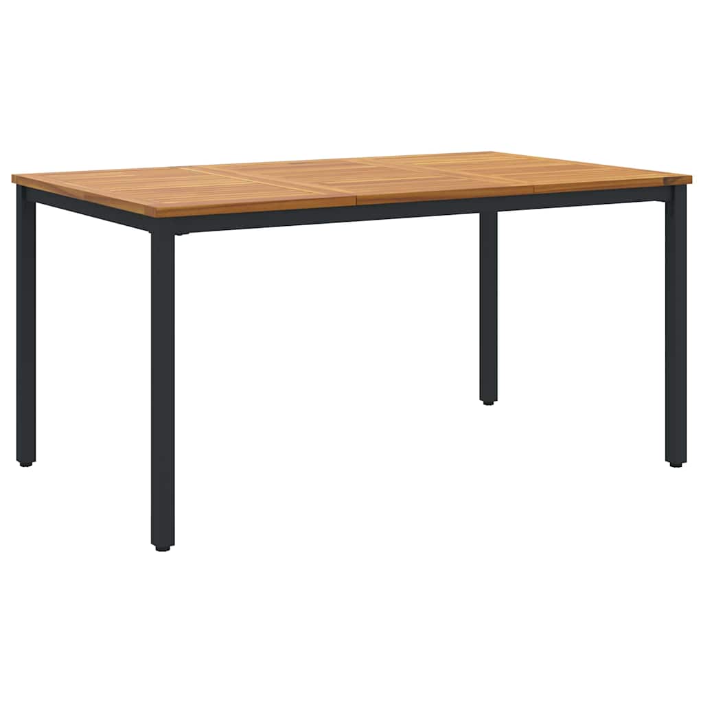 Utendørsbord Naturlig og svart 150 x 90 x 75 cm heltre akasie