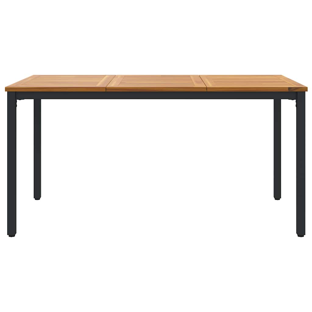 Utendørsbord Naturlig og svart 150 x 90 x 75 cm heltre akasie