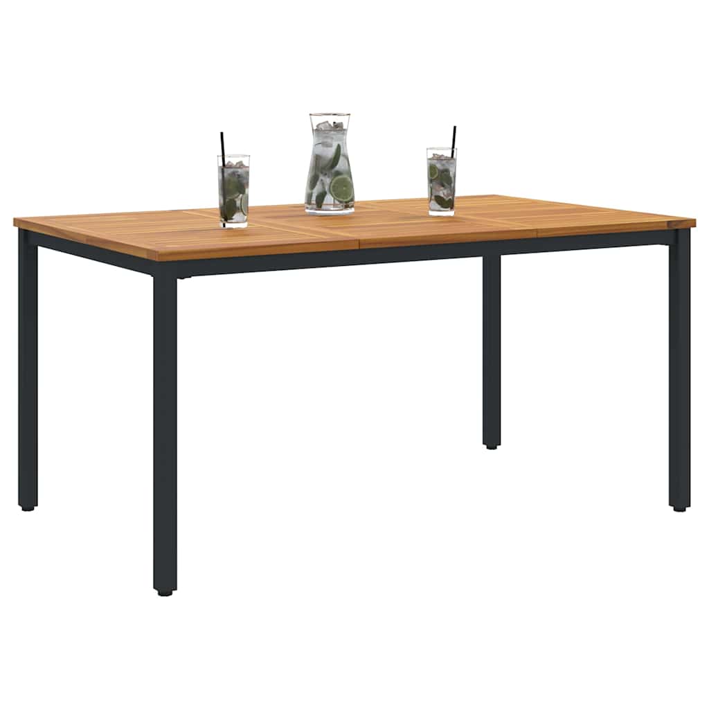 Utendørsbord Naturlig og svart 150 x 90 x 75 cm heltre akasie