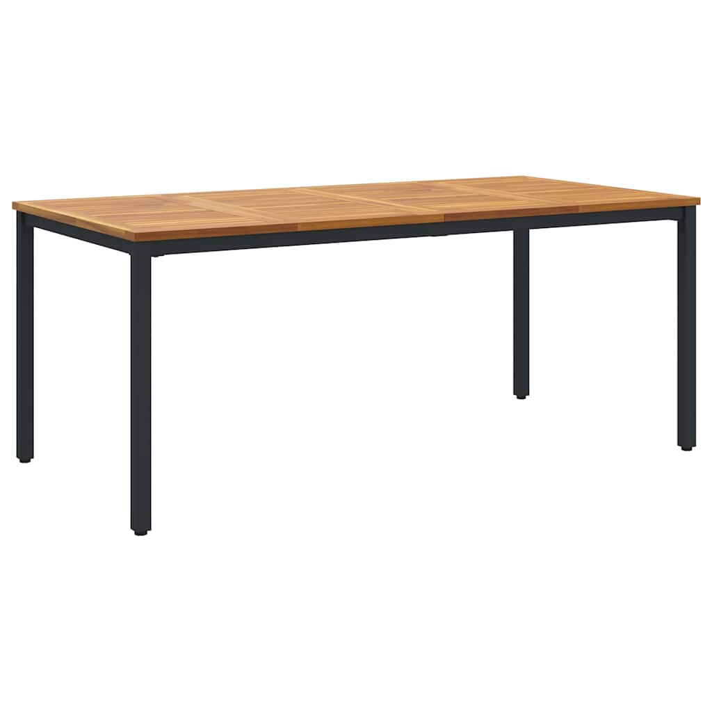 Utendørsbord Naturlig og svart 180 x 90 x 75 cm heltre akasie