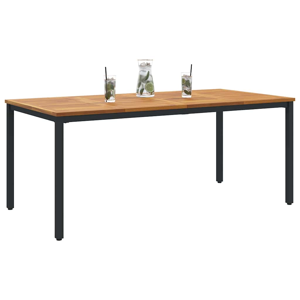 Utendørsbord Naturlig og svart 180 x 90 x 75 cm heltre akasie