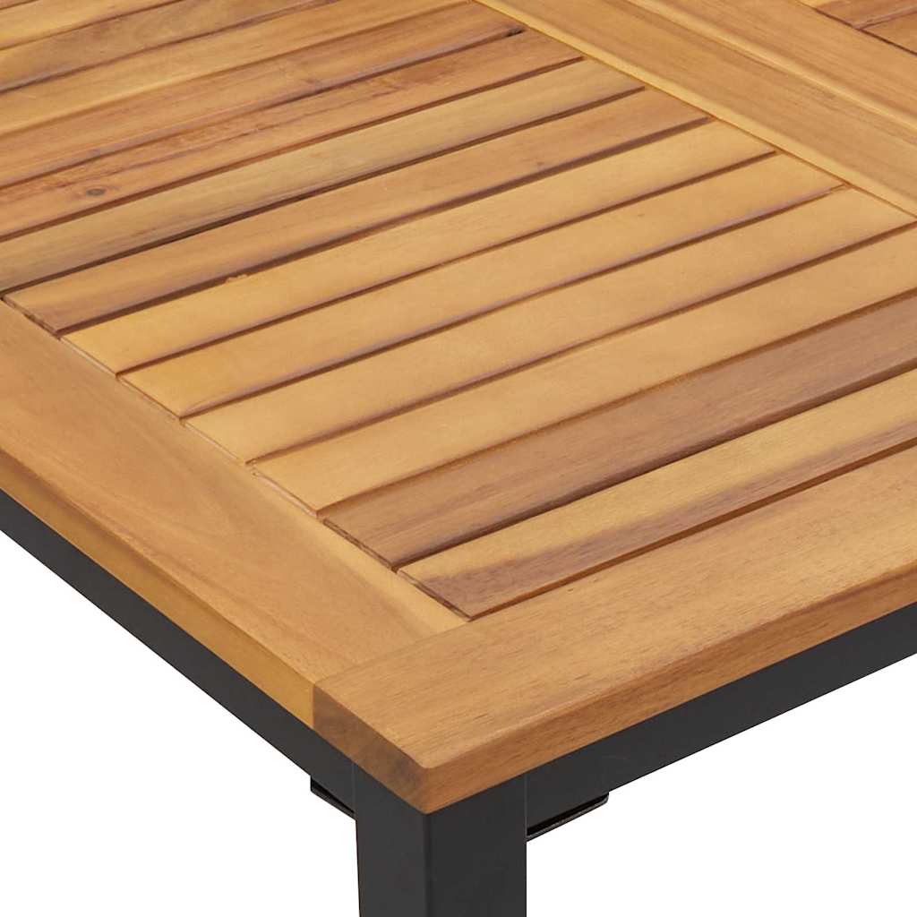 Utendørsbord Naturlig og svart 200 x 90 x 75 cm heltre akasie