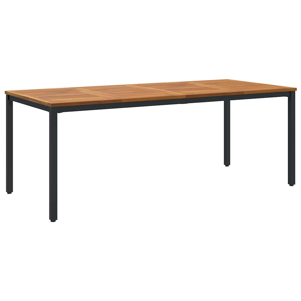 Utendørsbord Naturlig og svart 200 x 90 x 75 cm heltre akasie