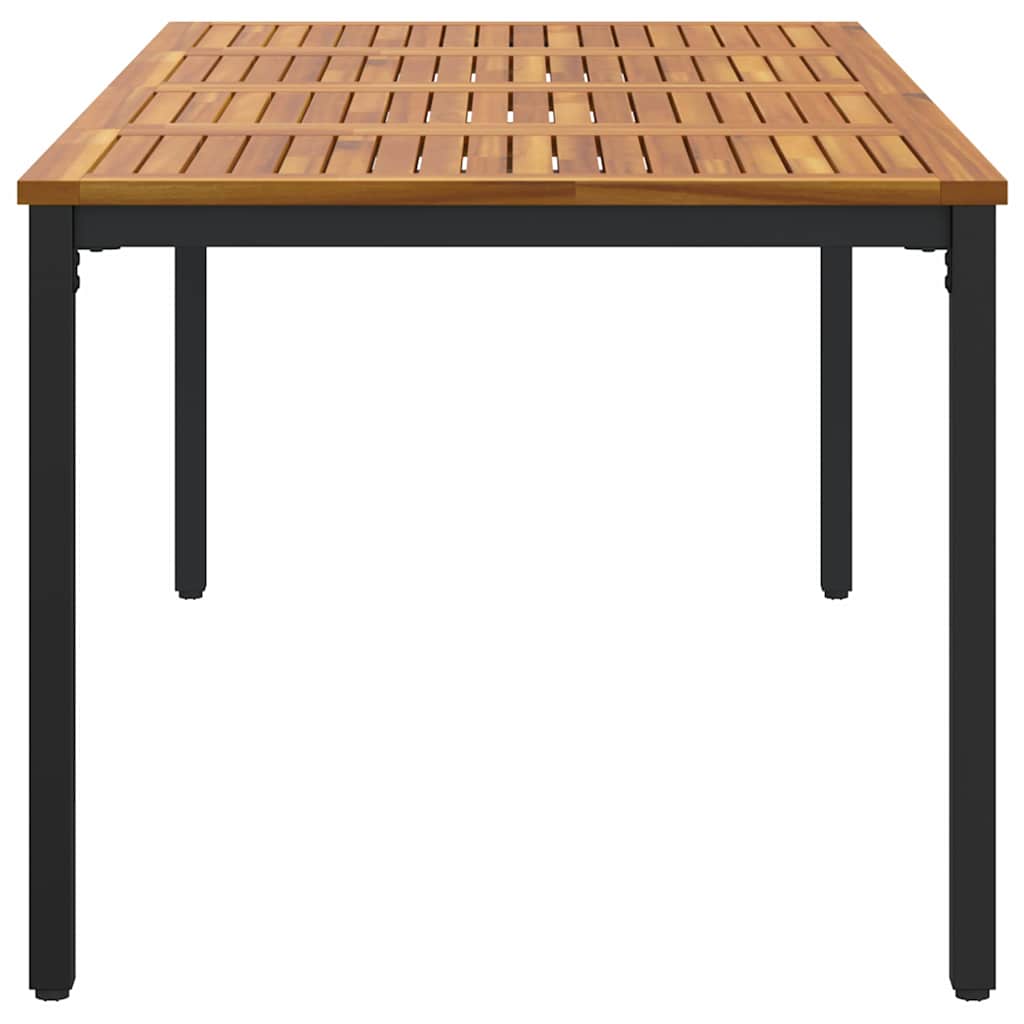 Utendørsbord Naturlig og svart 200 x 90 x 75 cm heltre akasie