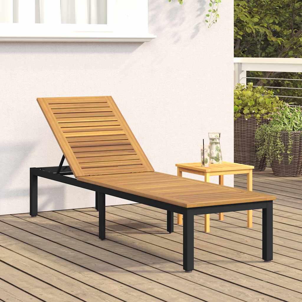Solseng 1-person Svart 200 x 55 x 35 cm Massivt akasietre
