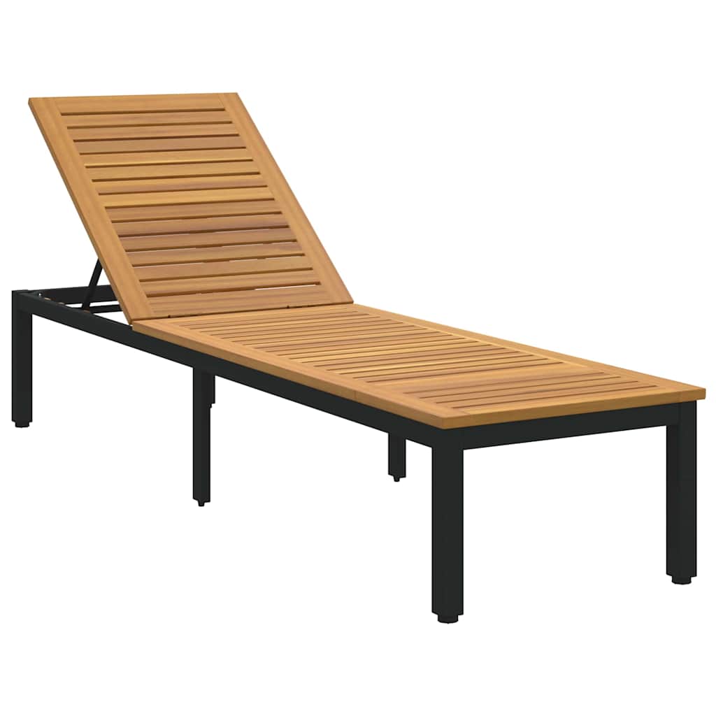 Solseng 1-person Svart 200 x 55 x 35 cm Massivt akasietre