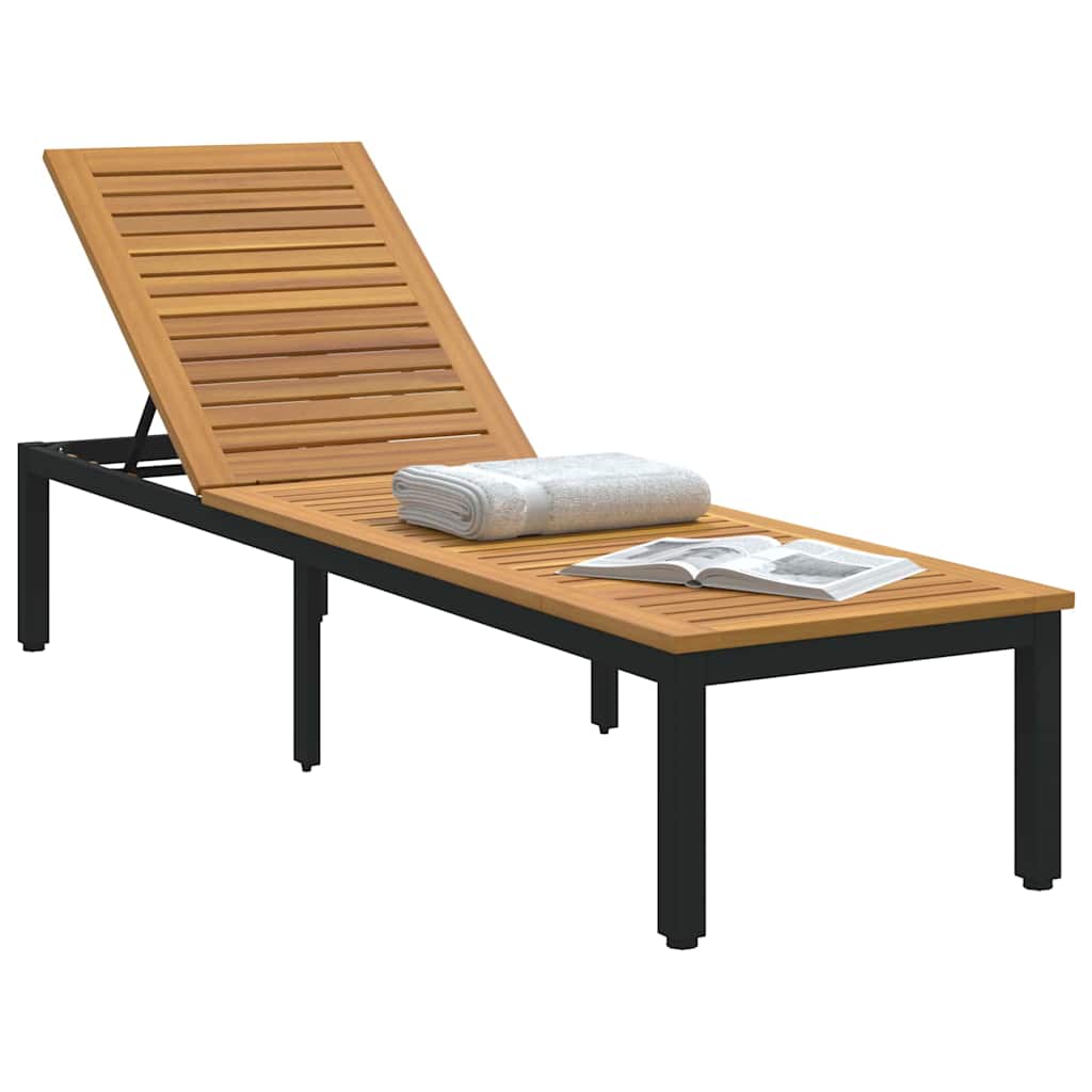 Solseng 1-person Svart 200 x 55 x 35 cm Massivt akasietre