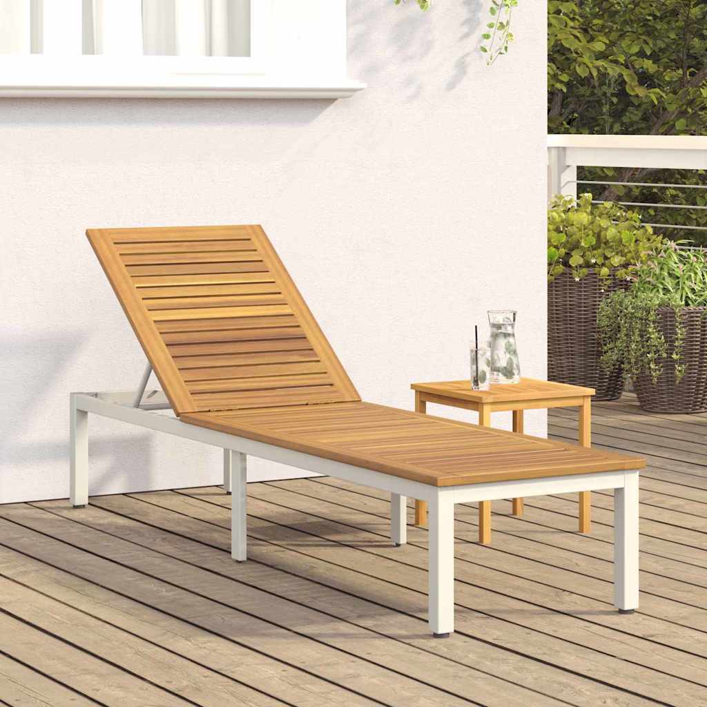 Solseng 1-person Grå 200 x 55 x 35 cm Massivt akasietre