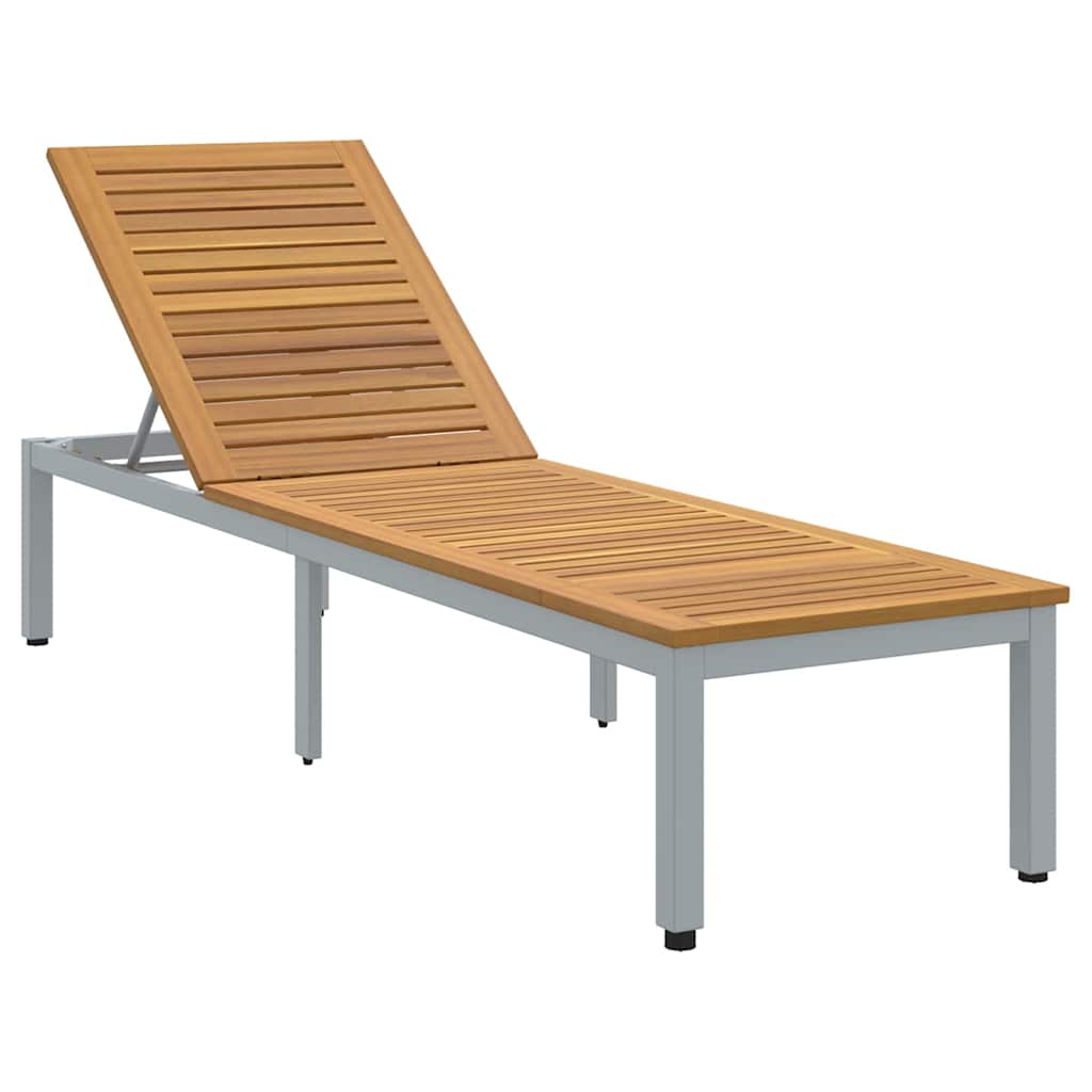 Solseng 1-person Grå 200 x 55 x 35 cm Massivt akasietre