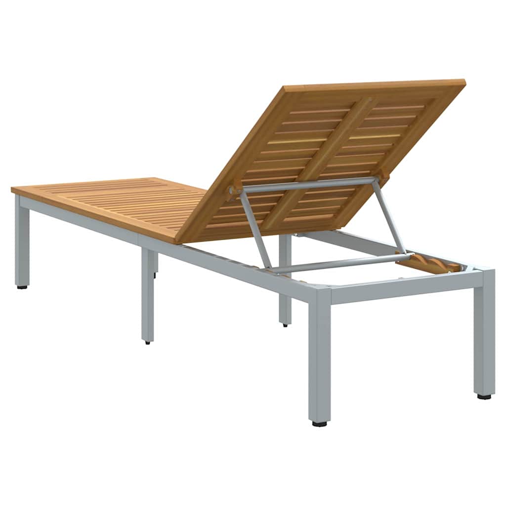 Solseng 1-person Grå 200 x 55 x 35 cm Massivt akasietre