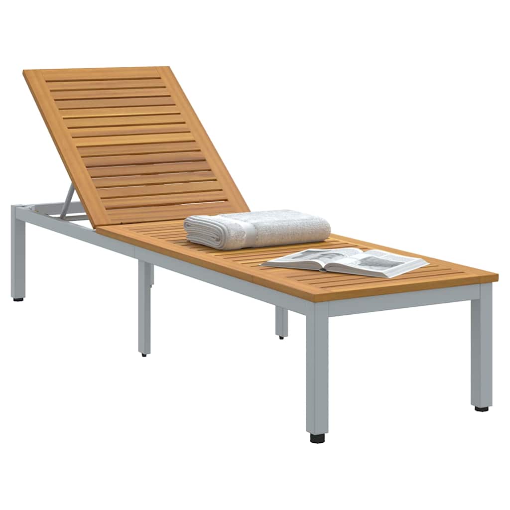 Solseng 1-person Grå 200 x 55 x 35 cm Massivt akasietre