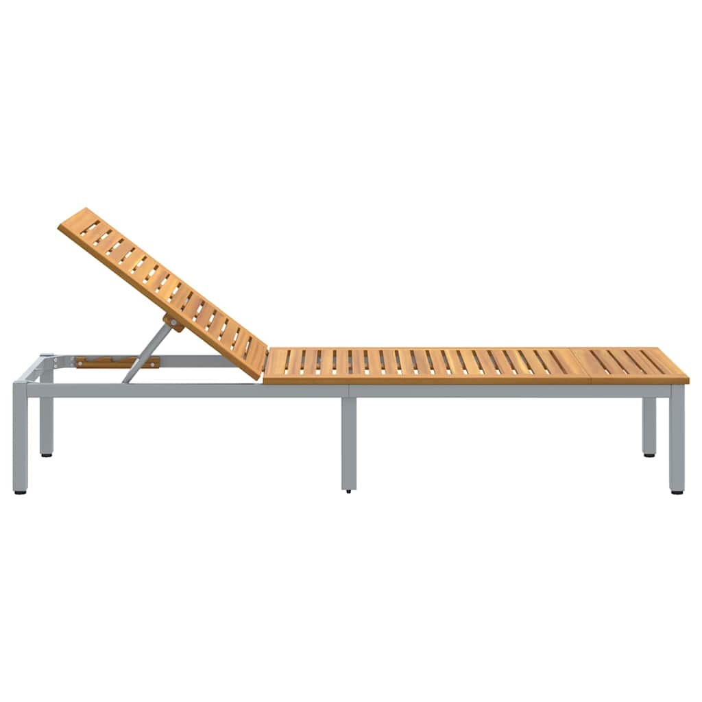 Solseng 1-person Grå 200 x 55 x 35 cm Massivt akasietre