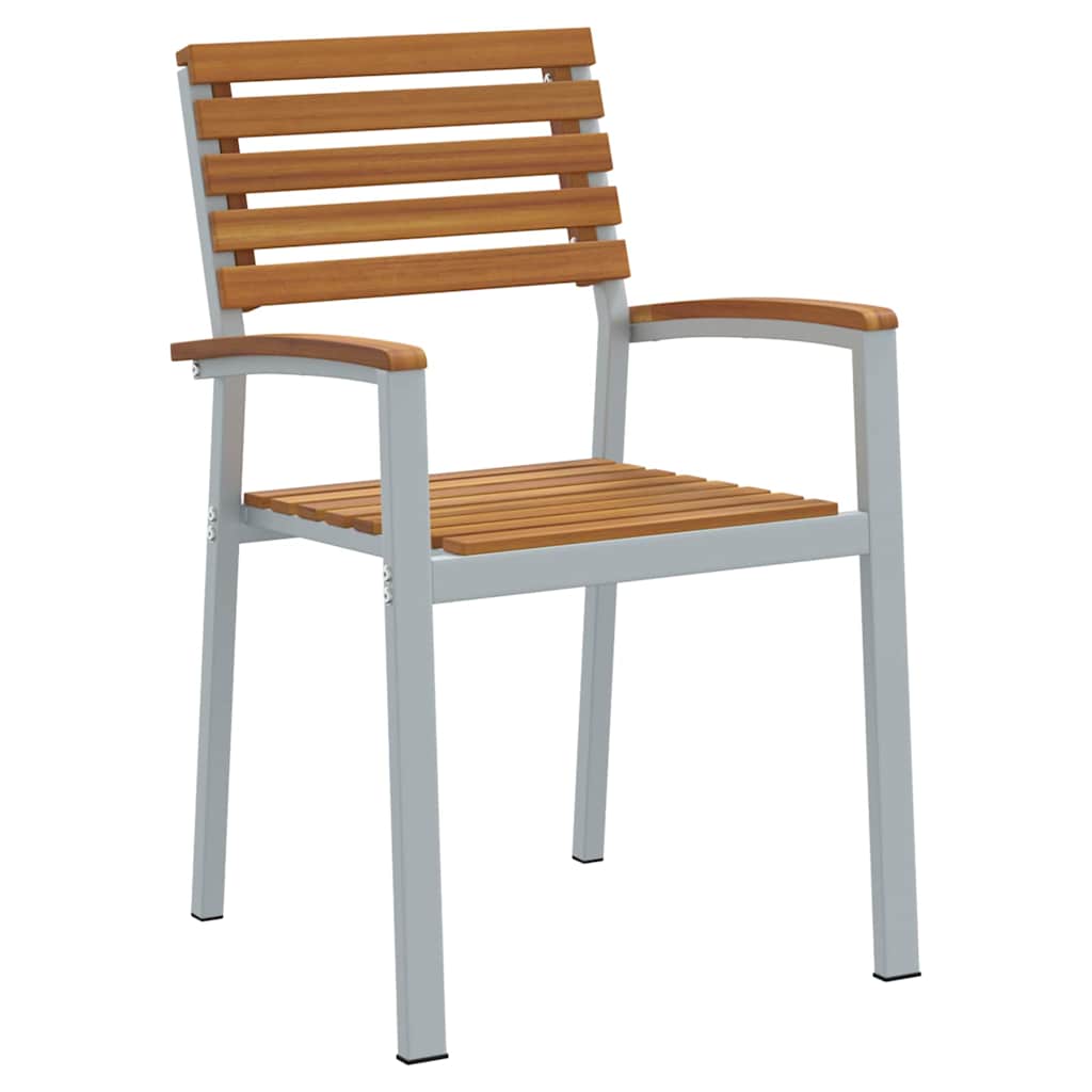 Hage Stol 2 pcs Brun 56 x 57 x 87cm Massivt akasietre