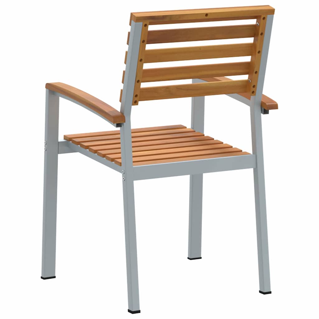 Hage Stol 2 pcs Brun 56 x 57 x 87cm Massivt akasietre